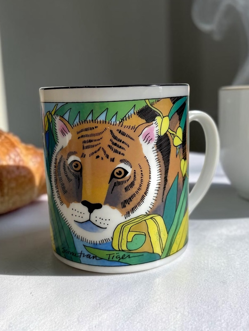 Vintage San Diego Zoo ‘Tropical Rain Forest' Tiger Frog Cockatoo Ceramic Mug